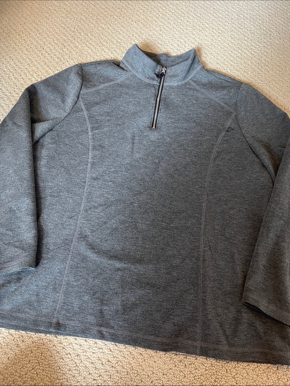 Chico's Weekend Zenergy Luxe Half-Zip Pullover Top Heather Gray ZipUp Pullover 2